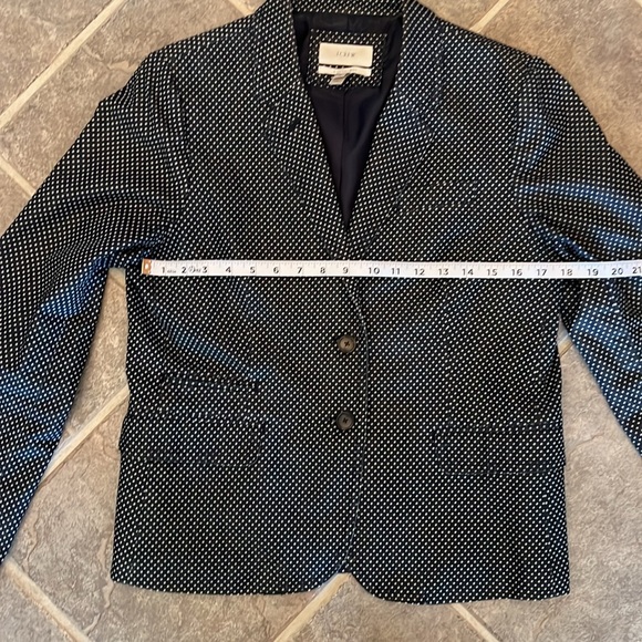 J. Crew Schoolboy cotton navy dotted women’s blazer size 12, polka dot - Picture 4 of 8